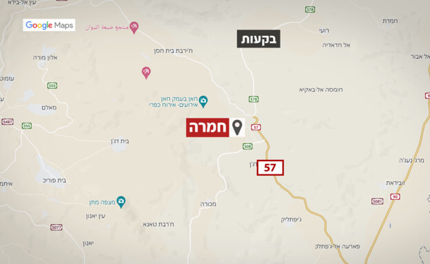 פיגוע ירי בבקעת הירדן סמוך לצומת חמרה (צילום: google maps)