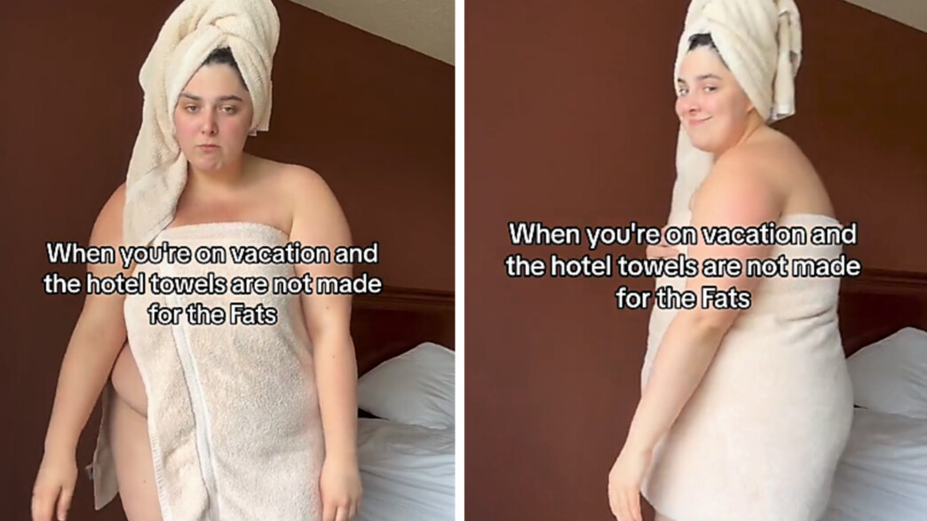 סרטון טיקטוק על מגבת קטנה מדי בחדר מלון סרטון טיקטוק על מגבת קטנה מדי בחדר מלון