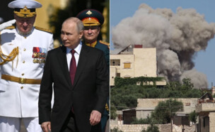 תקיפה של רוסיה בסוריה, פוטין (צילום: ABDULAZIZ KETAZ/AFP | ALEXANDER KAZAKOV/POOL/AFP)