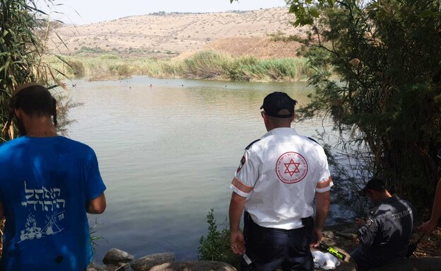 צעיר טבע למוות במאגר מים בגולן (צילום: דוברות מד"א, דוברות המשטרה)
