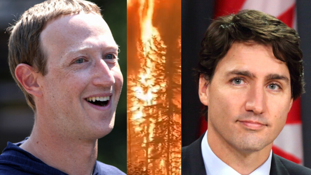 ג'סטין טרודו, מארק צוקרברג, שריפות בקנדה (צילום: Kevin Dietsch, getty images; twitter; Shutterstock, Art Babych)