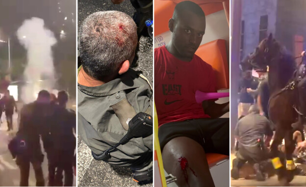 מחאת האתיופים, פצוע, דקירה, שוטרים (עיבוד: דוברות המשטרה)