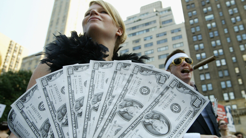 מחאת מיליארדרים למען בוש בארצות הברית 2004 (צילום: Justin Sullivan - Getty Images)