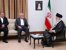 אסמאעיל הניה, סאלח אל-עארורי במפגש עם עלי ח'אמנאי