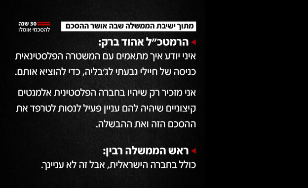 שיחה בין יצחק רבין ואהוד ברק (צילום: חדשות 12)