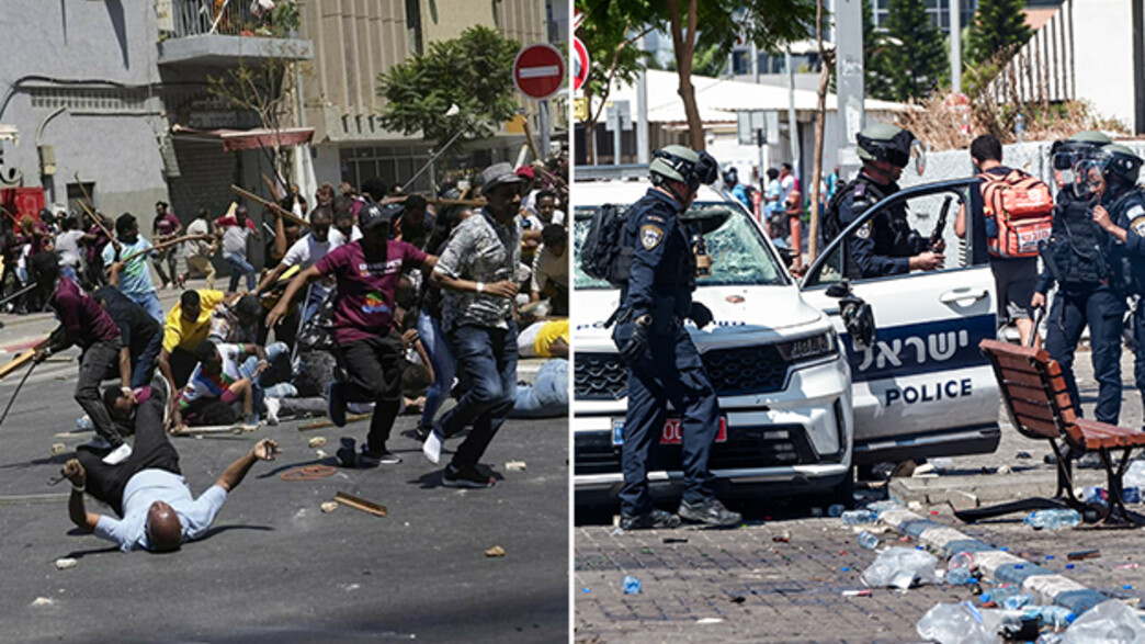 מהומות בתל אביב בין תומכי המשטר למתנגדי המשטר הארי