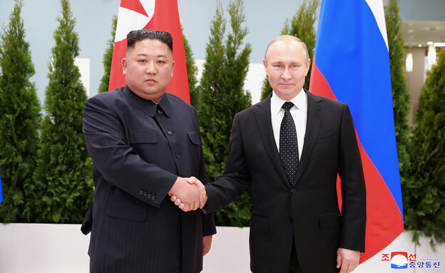 פוטין וקים ג'ונג און בפגישה בוולדיוודסטוק, 2019 (צילום: רויטרס)