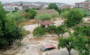 הסופה "דניאל" ביוון (צילום: AFP)