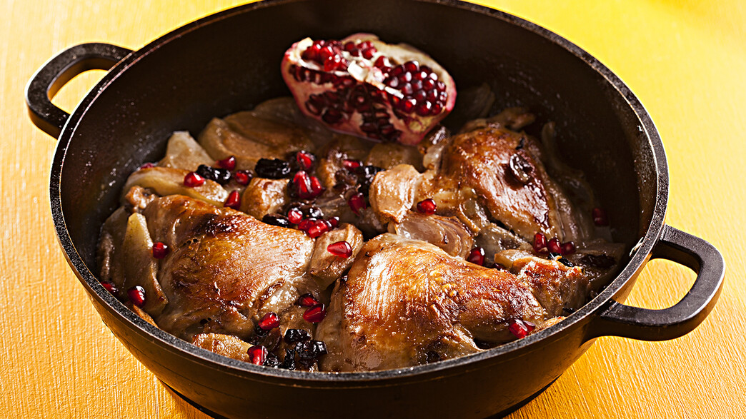 עוף חגיגי בתפוחים, יין לבן ודבש