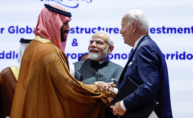 ביידן, בן סלמאן ומודי בפסגת ה-G20 בהודו (צילום: רויטרס)