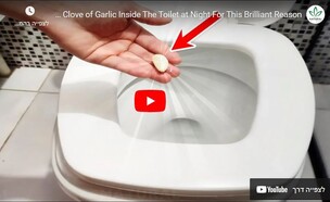 טיפ לסילוק ריח רע בשירותים עם שן שום (צילום: youtube)