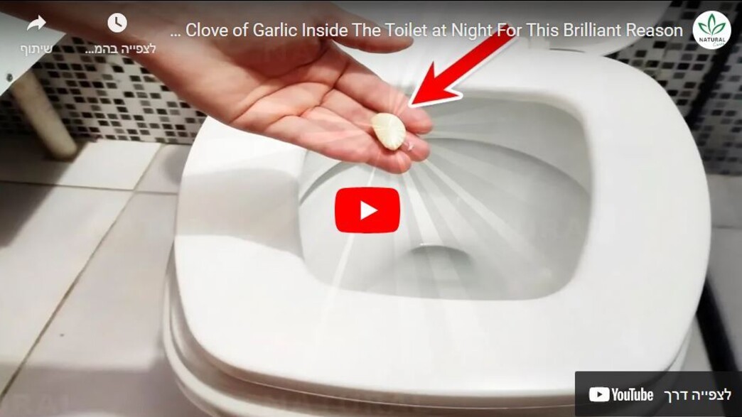 טיפ לסילוק ריח רע בשירותים עם שן שום
