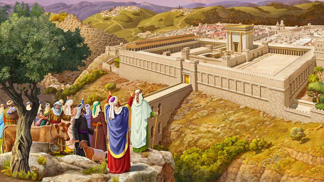 בית המקדש - צופים מבחוץ (צילום: ציור וקסברגר)