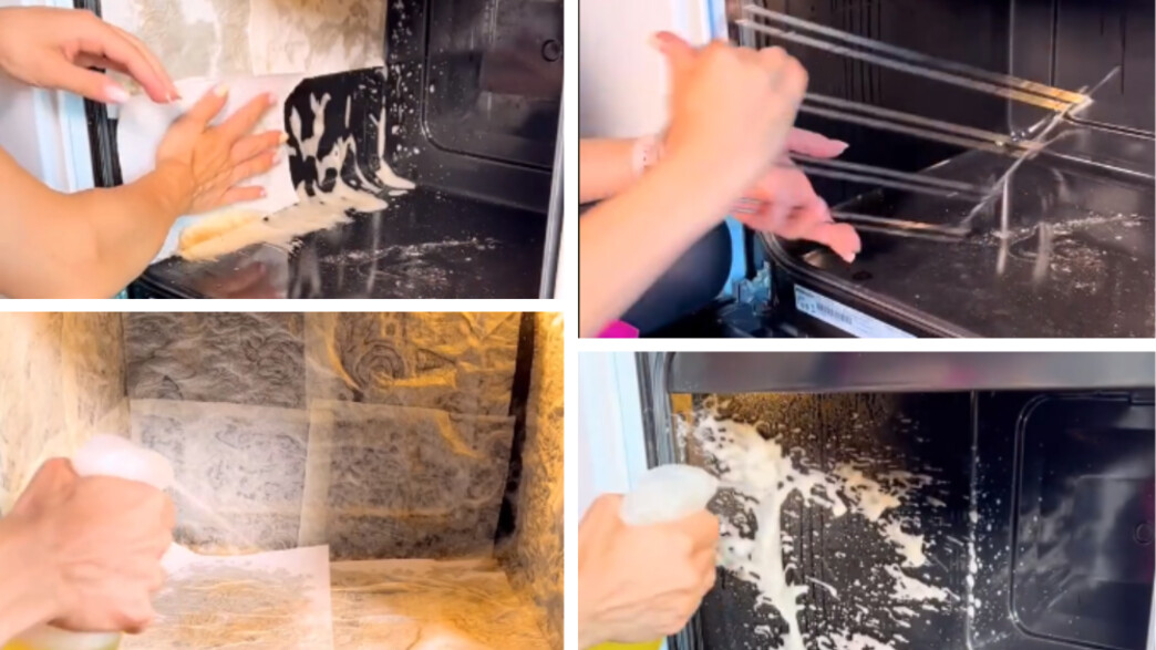 טיפ לניקוי תנור עם נייר סופג טיפ לניקוי תנור עם נייר סופג
