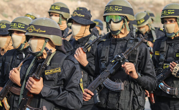 מחבלי הארגון כפי שתועדו ברצועה (צילום: Ahmad Hasaballah/Getty Images)