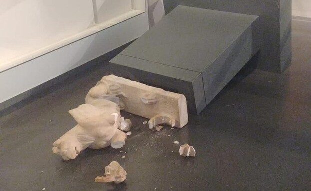 שהשחית וגרם נזק לפסלים יקרי ערך במוזיאון ישראל (צילום: מוזיאון ישראל)