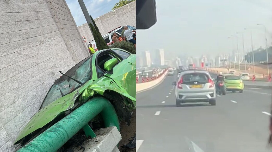 הרכב הדורס מתפרע בכביש דקות לפני התאונה