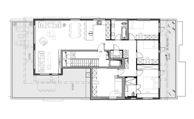 דירת תמא בדרום תא קרן ברוקמן תכנית הדירה (הדמיה: הדמיה)