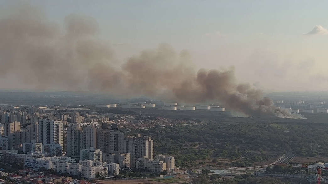 פגיעת רקטה באשקלון, צילום רחפן