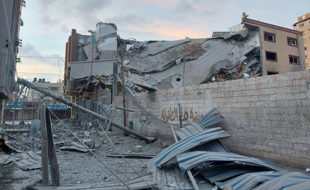 Les ruines ce matin au centre de Rafah, au sud de la bande de Gaza