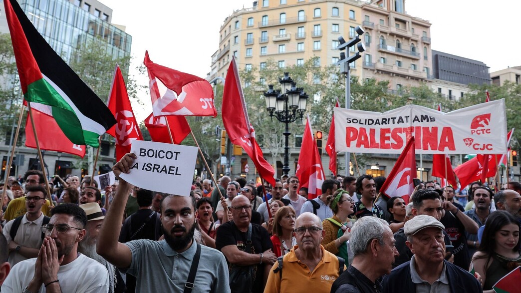 ברצלונה מחאה פרו פלסטינית 