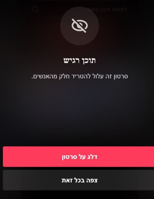 תוכן רגיש בטיקטוק (צילום: tiktok)