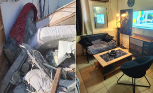 דירתה של עמית בר, לפני ואחרי ההפצצה (צילום: עמית בר)