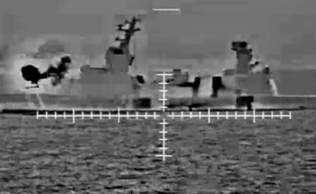 התקיפה המבצעית הראשונה באמצעות ספינות טילים (צילום: דובר צה"ל)