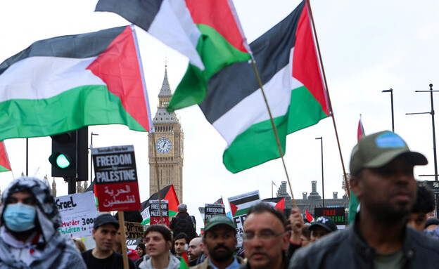 הפגנה פרו-פלסטינית בלונדון, בריטניה (צילום: רויטרס)