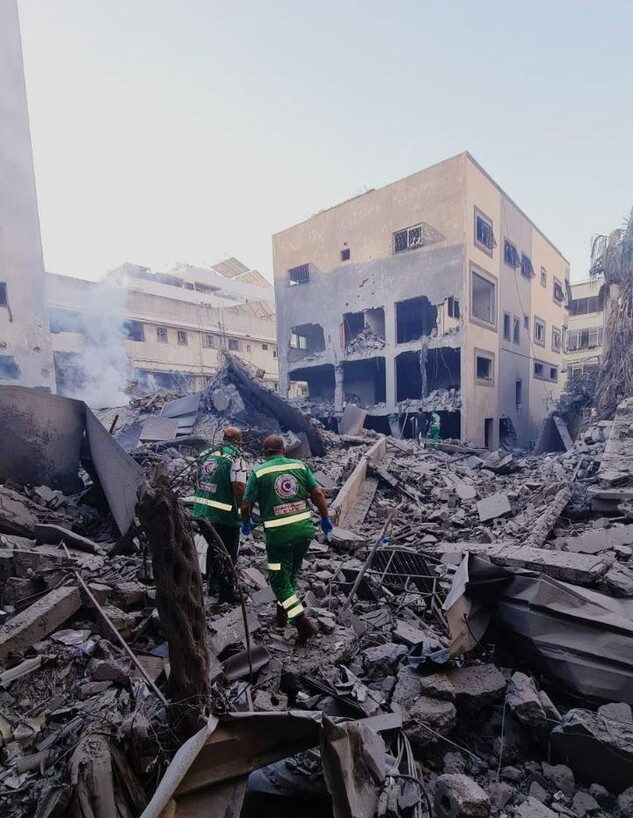 ההרס במגדל אלאסראא' בעיר עזה
