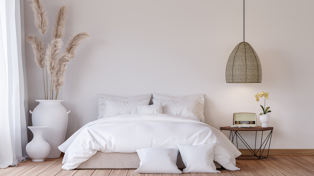 מיטה זוגית ללא גב, גב מיטה, חדר שינה בהיר מיטה זוגית ללא גב, גב מיטה, חדר שינה בהיר