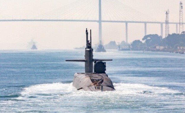 הצוללת הגרעינית שצבא ארה"ב הציב באזור (צילום: מתוך עמוד ה-X של CENTCOM)