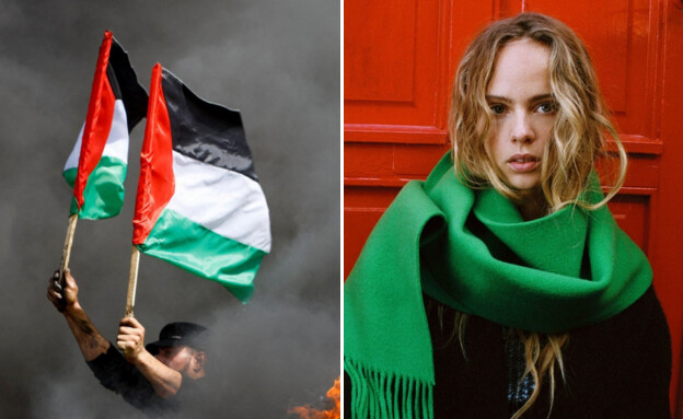 התמונה של זארה והדגל הפלסטיני (צילום: מתוך עמוד האינסטגרם של זארה, רויטרס)