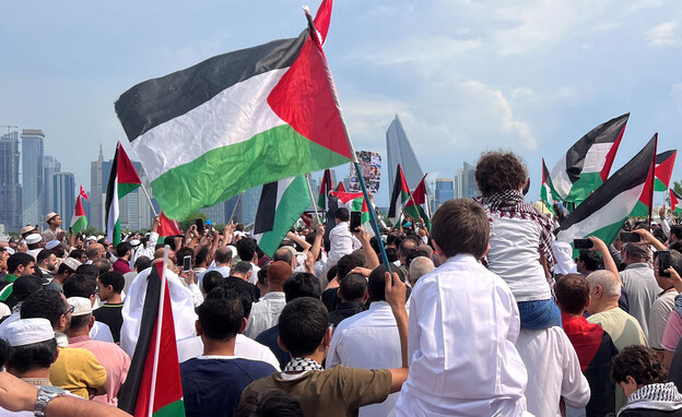 הפגנות פרו פלסטיניות בדוחא, קטאר (צילום: רויטרס)