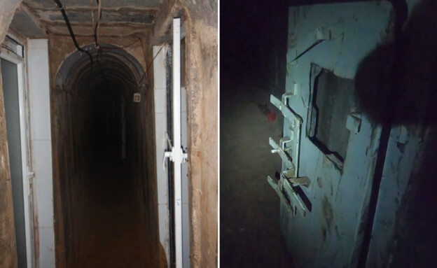 דלת ההדף במנהרת הטרור בשיפא לאחר שנפרצה (צילום: דובר צה