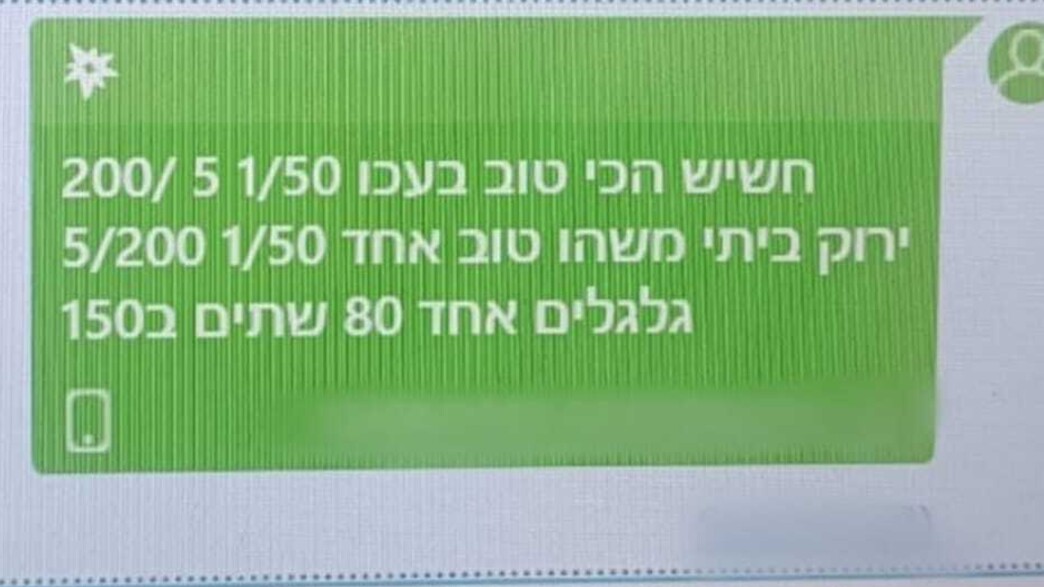 הודעת סחר בסמים, עכו, 26.11.2023 (צילום: דוברות משטרת ישראל)