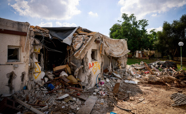 כפר עזה אחרי תקיפת חמאס ב-7 באוקטובר (צילום: חיים גולדברג, Flash90)