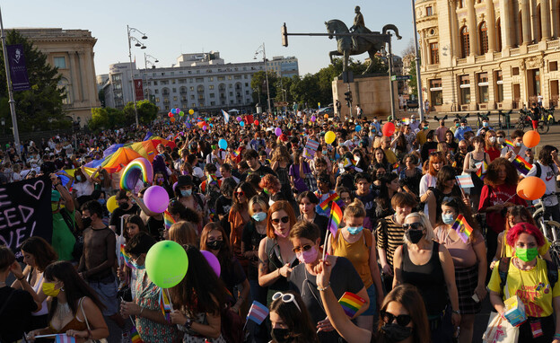 מצעד הגאווה בבוקרשט, 2020 (צילום: Andreea Campeanu, GettyImages)