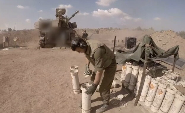 תיעוד מפעילות חיל התותחנים בלחימה (צילום: דובר צה"ל)