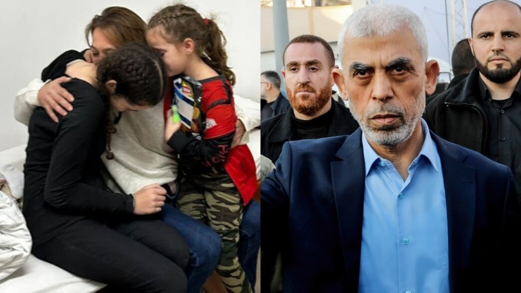 משפחת אליקים ויחיא סינוואר (צילום: Yousef Masoud/SOPA Images/LightRocket via Getty Images)