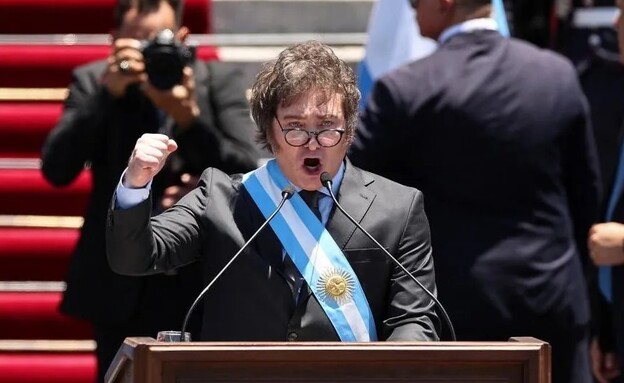 השבעת נשיא ארגנטינה החדש חאבייר מיליי (צילום: reuters)