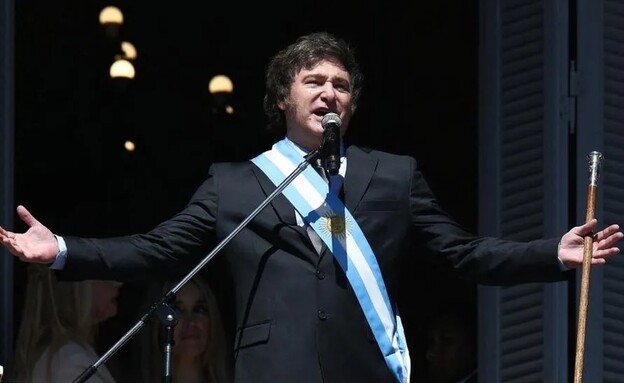 השבעת נשיא ארגנטינה החדש חאבייר מיליי (צילום: reuters)