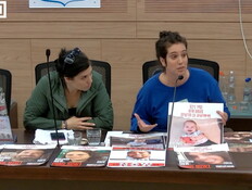 משפחות החטופים בועדת חוץ וביטחון (צילום: ערוץ הכנסת)
