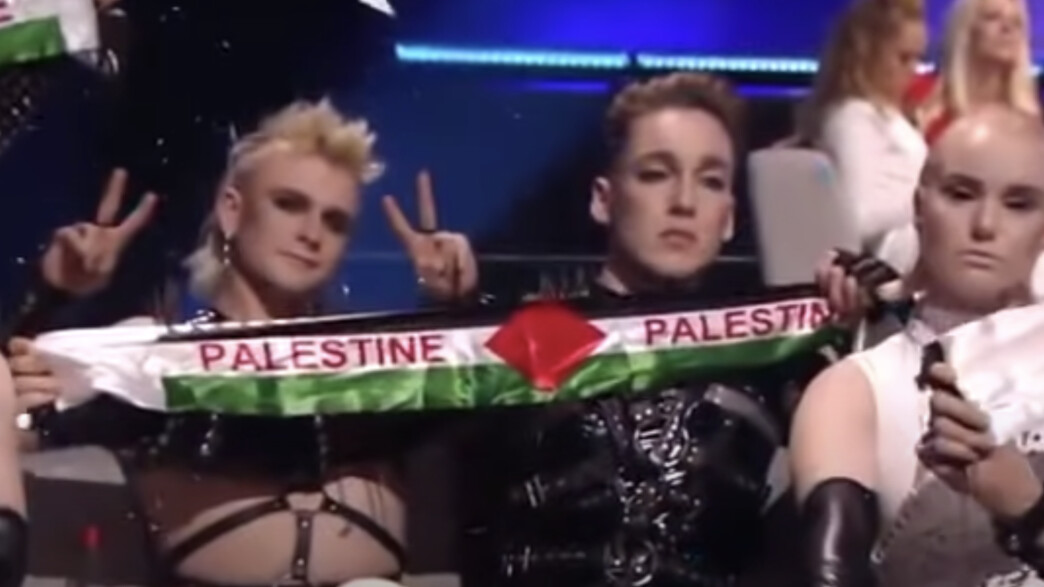 איסלנד עם דגלי פלסטין באירוויזיון 2019