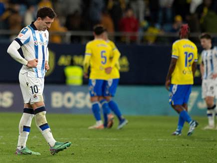 ריאל סוסיאדד מתקשה למצוא את הרשת (JORGE GUERRERO/AFP via Getty Ima (צילום: ספורט 5)