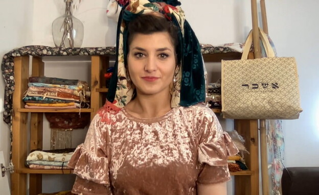 אודיה יהב, בעלת מותג המטפחות "אשכר" (צילום: חדשות 12)