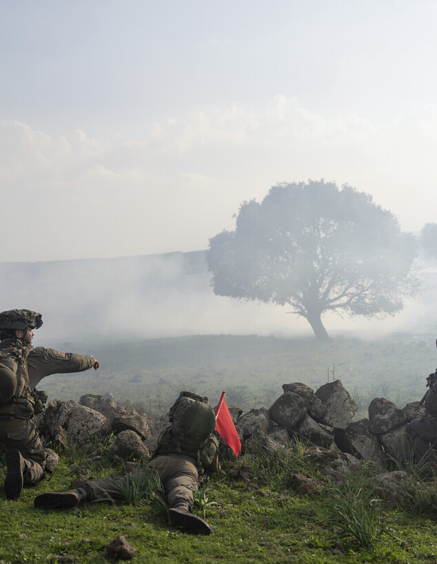 חיילים פועלים בגבול לבנון (צילום: AP)