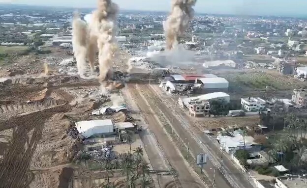 השמדת תוואי המנהרה לייצור אמל"ח של החמאס (צילום: דובר צה"ל)