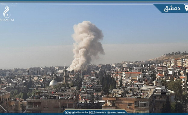 תיעוד התקיפה בדמשק (צילום: reuters)
