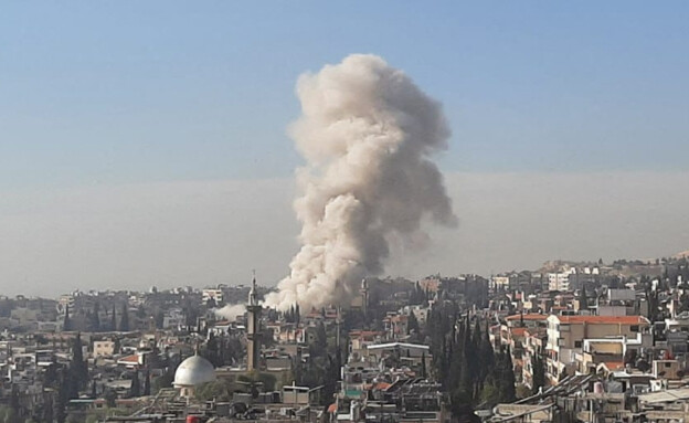 תיעוד התקיפה בדמשק (צילום: reuters)